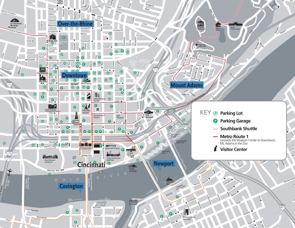 Downtown Cincinnati Map